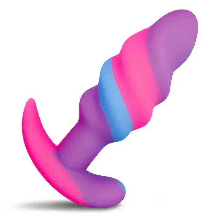 Unicorn Swirl Silicone Butt Plug – Small
