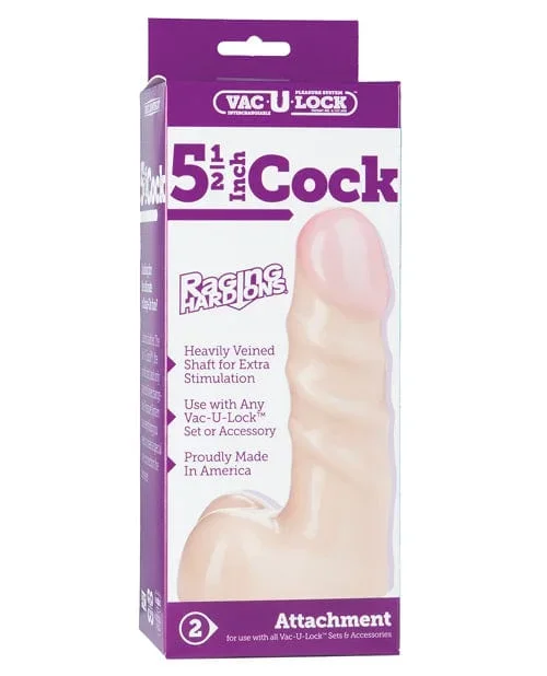 Vac-U-Lock 5.5″ Raging Hard On Realistic Cock – Flesh