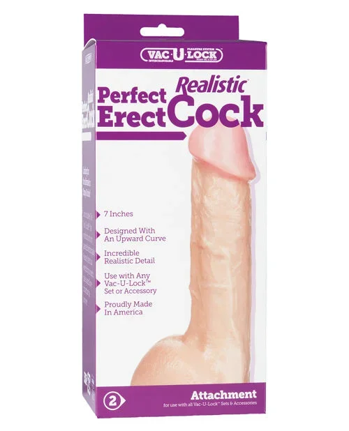 Vac-U-Lock 7″ Perfect Realistic Cock – White
