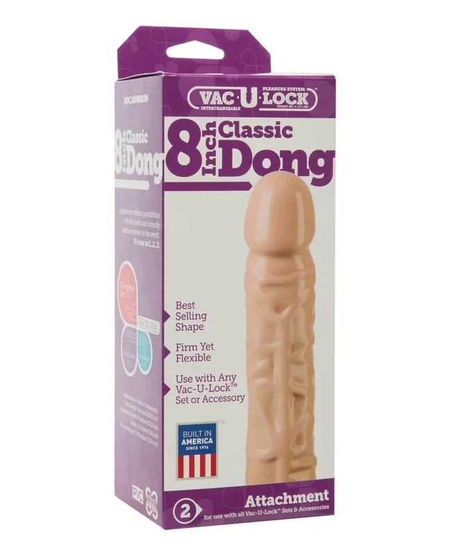 Vac-U-Lock 8″ Classic Dong – White