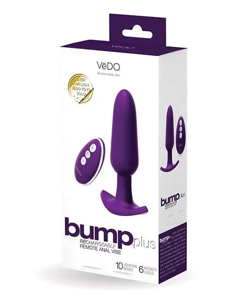 VeDO Bump Plus Rechargeable Remote Control Anal Vibe – Deep Purple