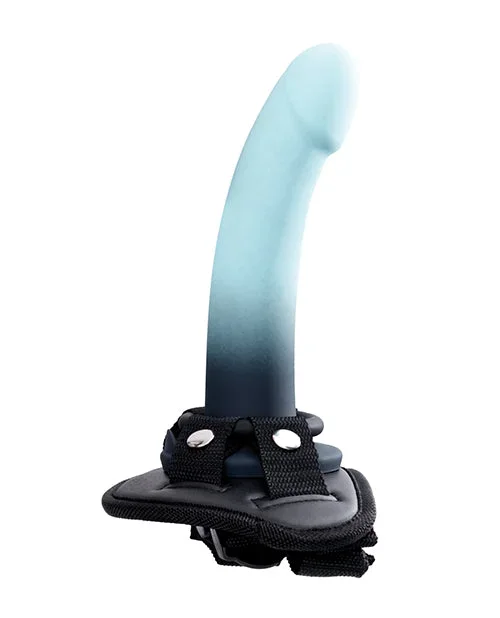 VeDO Duo Silcone Dildo w/Harness – Turquoise/Black