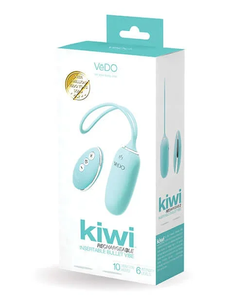 Vedo Kiwi Rechargeable Bullet Vibrator – Tease Me Turquoise, 10 Vibration Modes, Waterproof
