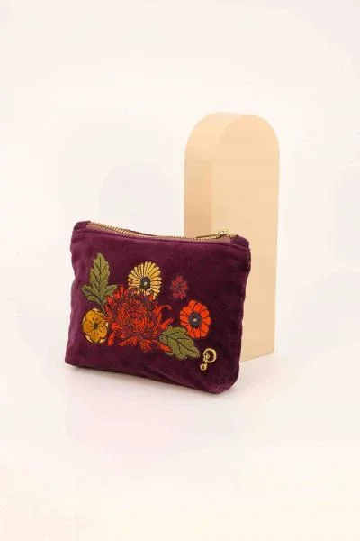 Velvet Mini Pouch – Vintage Floral