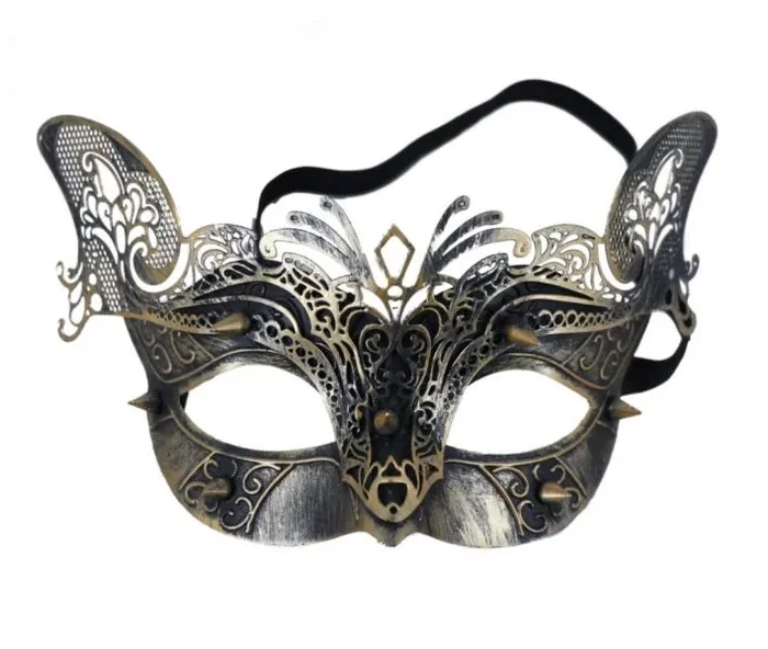 Venetian Mask with Stud Detail – Gold