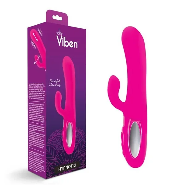 Viben Hypnotic Thrusting Rabbit Vibrator with Swinging Clitoral Stimulator in Hot Pink