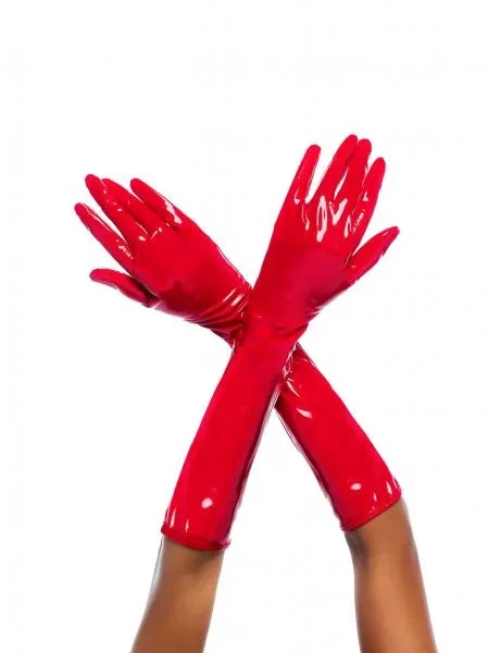 Vinyl Gloves – Gloss Red –