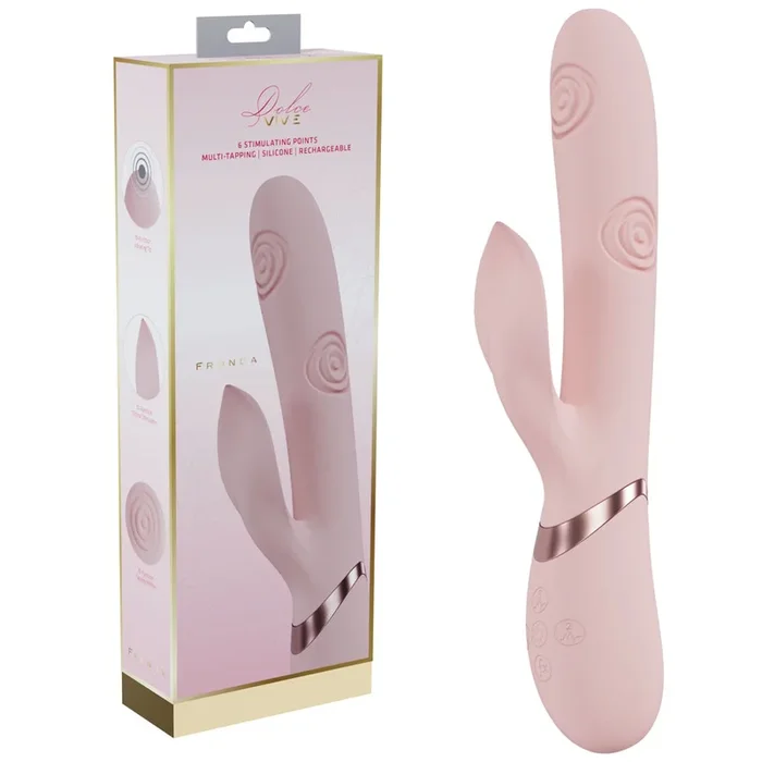 VIVE Fronda – Pink – Pink 25 cm USB Rechargeable Tapping Rabbit Vibrator