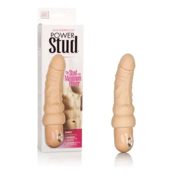 Waterproof Power Stud Curvy Ivory – Soft, Flexible Vibrator with 3-Speed Control