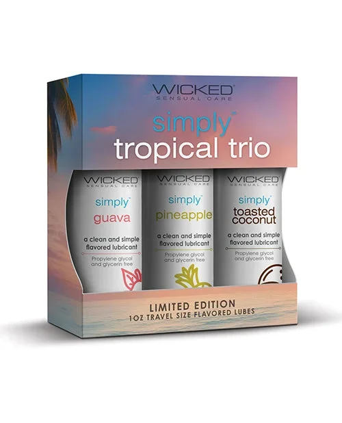 Wicked Sensual Care Tropical Trio Travel Size Flavored Lubes – 1 oz Bottles