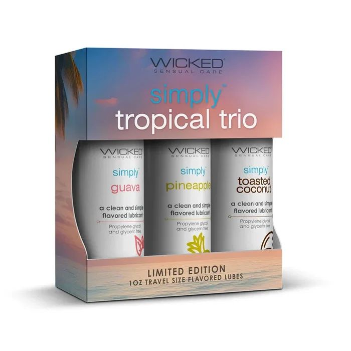 Wicked Simply Tropical Trio 3 x 30ml Flavoured Water Based Lubricants