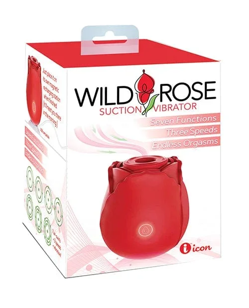 Wild Rose Rechargeable Silicone Suction Vibrator – Red