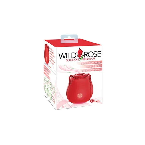 Wild Rose Rechargeable Silicone Suction Vibrator – Red