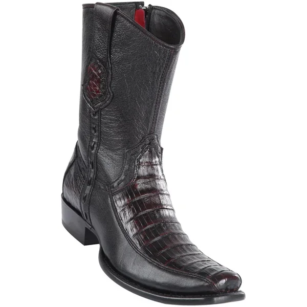 Wild West Boots #279BF8218 Men’s | Color Black Cherry | Men’s Wild West Caiman Belly With Deer Boots Dubai Toe Handcrafted