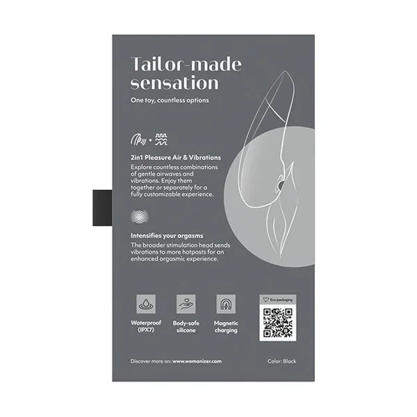 Womanizer Enhance 2 in 1 Pleasure Air & Vibrations – Black