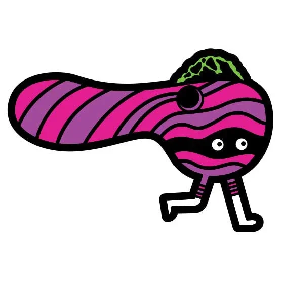 Wood Rocket Brian “Box” Brown Running Hand Pipe Enamel Pin