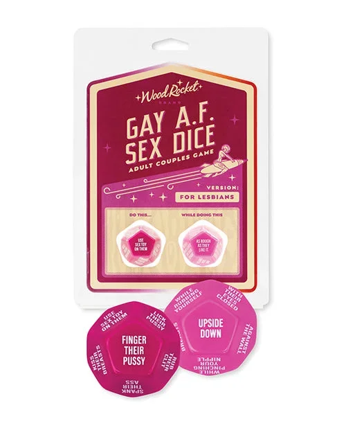 Wood Rocket Gay AF Lesbian Couples Sex Dice Game – Fuchsia
