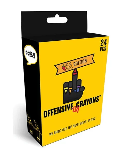 Wood Rocket Offensive-ish Crayons 24-Pack with Humorous Adult Names