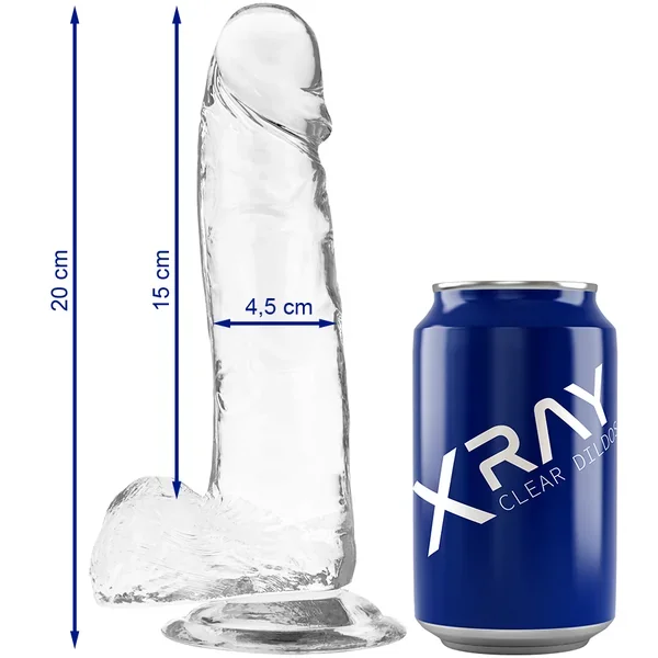 X RAY – CLEAR COCK WITH BALLS 20 CM -O- 4.5 CM
