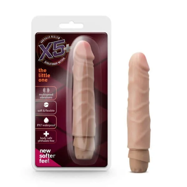 X5 Plus The Little One Vibrating Dildo 6.75 inch Vanilla