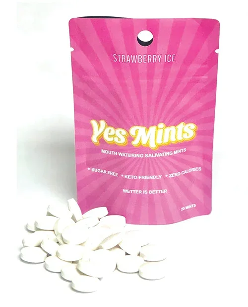 Yes Mints Original Mouth Watering Mints – Pack of 25 Strawberry Tingle