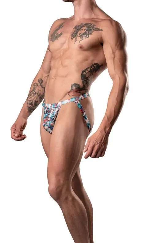 YOUR LACE OR MINE THONG RED WHITE & BLUE L/XL