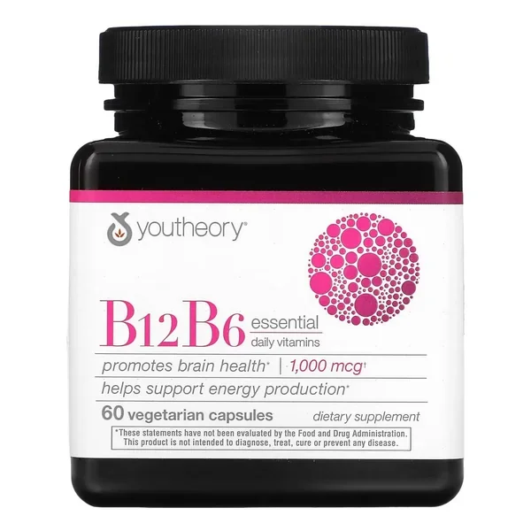 Youtheory, B-12B-6, Essential Daily Vitamins, Capsules, 60 Vegetarian Capsules