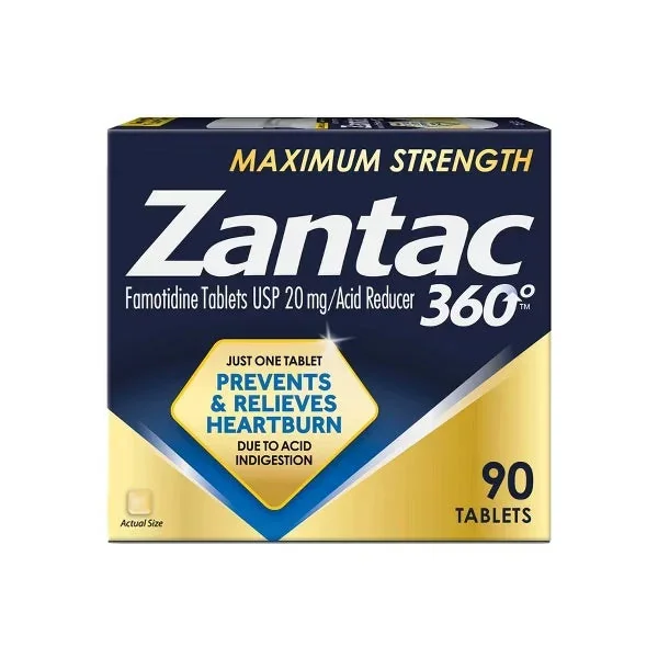 Zantac – 360 Maximum Strength Tablets – Heartburn Prevention And Relief – 20 Mg – 90 Count Tablets – 1 Pack