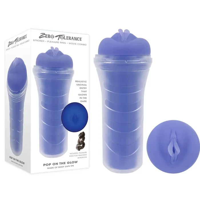 Zero Tolerance POP ON THE GLOW – Glow in Dark Purple Vagina Stroker