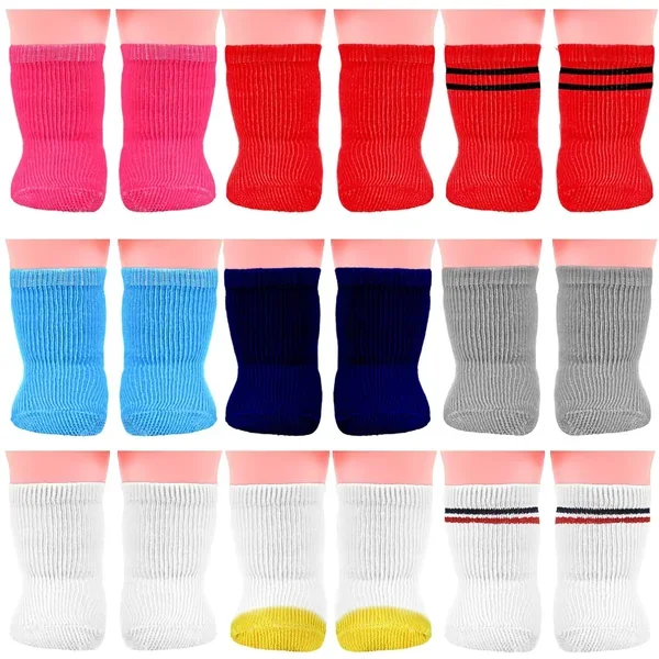 Zhanmai 9 Pairs Doll Socks Mini Doll Socks Accessories for American 18 Inch