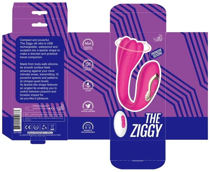 Ziggy Compact G-Spot & Clitoral Vibrator – 10 Vibration & Rotation Patterns