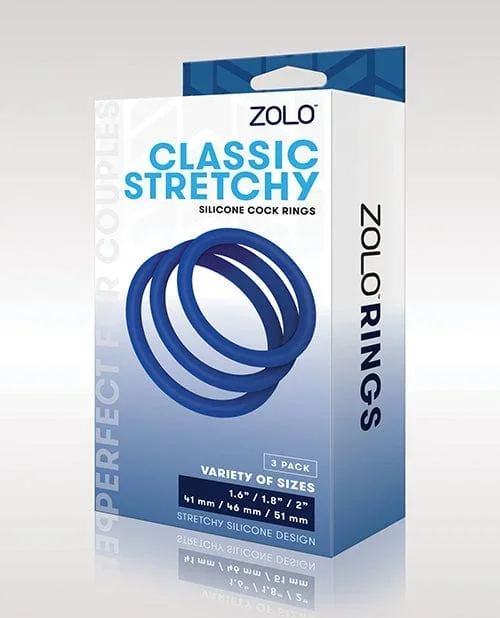 ZOLO Stretchy Silicone Cock Rings – Blue