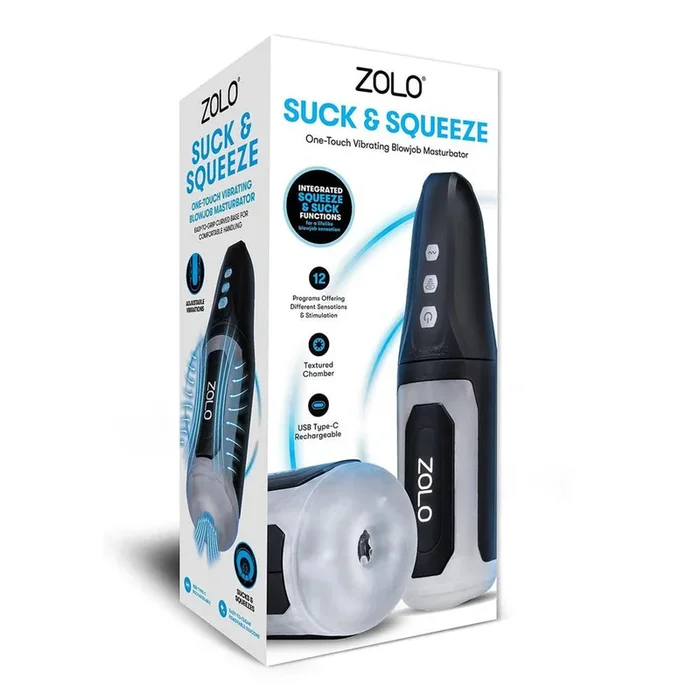 Zolo Suck & Squeeze – USB Rechargeable Sucking Auto Masturbator